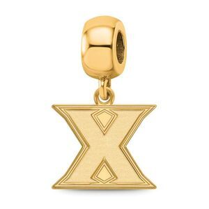 14k Gold Plated Silver Xavier University Small Dangle Bead Charm